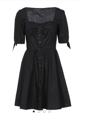 Pinko  Black Button-Front Square Neck Dress US4
